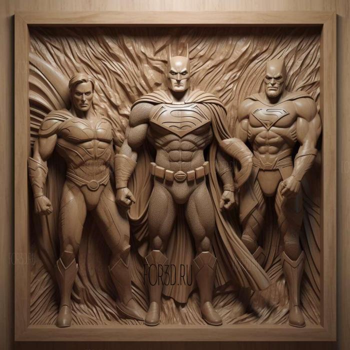 Justice League 3 stl model for CNC